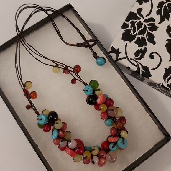 Precious Gemstone Multi-Color Necklace - Picture 2 of 4